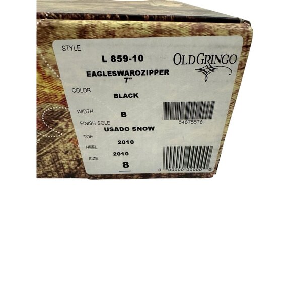 Size‎ 8 Old Gringo Eagle Swarovski Crystals Snip Toe Ankle Cowboy Cowgirl Boots - Picture 13 of 14